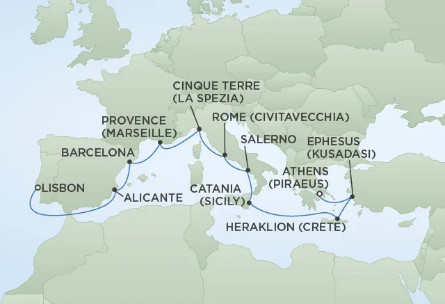 athene naar lissabon, regent seven seas cruises<br />
