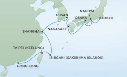 Honkong naar tokyo, regent seven seas